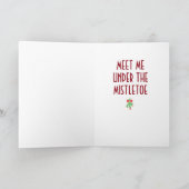 **KOM ONDER DE MISTLETOE** ONZE 1e KERST Feestdagen Kaart (Binnen)