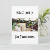 KOM ONS AAN VOOR THANKSGIVING (WIJN EN KAAS FOTO) KAART (Staand voorkant)