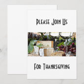 KOM ONS AAN VOOR THANKSGIVING (WIJN EN KAAS FOTO) KAART (Voorkant / Achterkant)