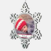 Kom ons Adore Baby Foto geven Tin Sneeuwvlok Ornament (Rechts)