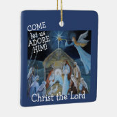 Kom ons hem aanbidden, Christus de Heer, Nativitei Keramisch Ornament (Rechts)
