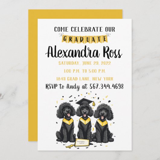 Kom onze afgestudeerde standaard Poodles vieren Aankondiging (Voorkant / Achterkant)