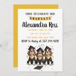 Kom onze Afstuderen Basset Hound Dogs vieren Kaart