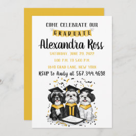 Kom onze Afstuderen Shih Tzu-honden vieren Kaart