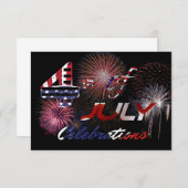 Kom op 4 juli Vrijheidsfeesten vieren Notitiekaartje (Voorkant / Achterkant)