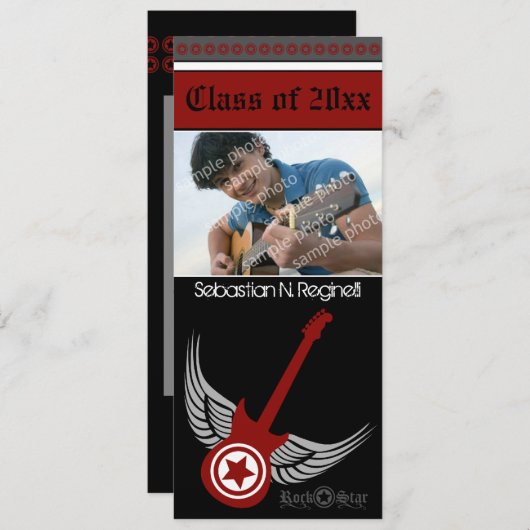 Kom op! Aankondiging Afstuderen heupen (rood) (Voorkant / Achterkant)