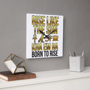 KOM OP ALS DE ZON PNG Energie van het hoofdperso Vierkante Klok