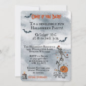 Kom op als je het skeletons halloween party hebt kaart (Voorkant)