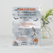 Kom op als je het skeletons halloween party hebt kaart (Staand voorkant)