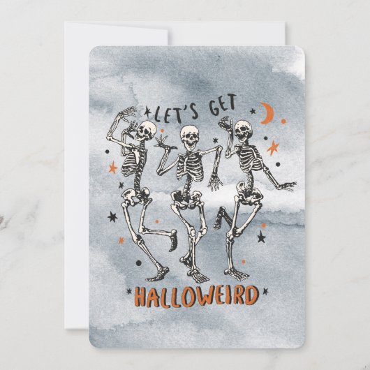 Kom op als je het skeletons halloween party hebt kaart (Achterkant)