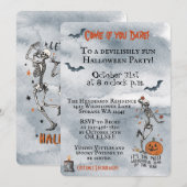 Kom op als je het skeletons halloween party hebt kaart (Voorkant / Achterkant)