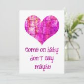 Kom op baby! bedankkaart (Staand voorkant)