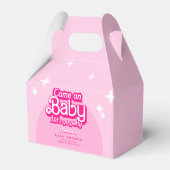 Kom op Baby Let's Go Party roze Baby shower Bedankdoosjes (Achterkant)