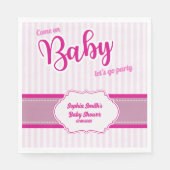 Kom op Baby Lets Go Party Roze en Zwarte Doll Servet (Voorkant)