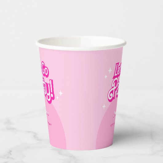 Kom op Baby Let's Go Party roze Verjaardag Papieren Bekers (Links)