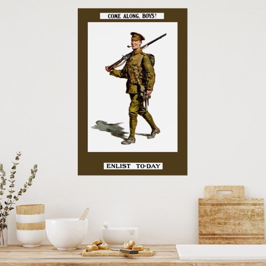 Kom op, Boys. Aanbieden tot dag Poster (Keuken)