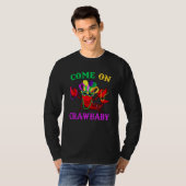 Kom op Crawbaby Crawfish Jester Beads Funny Mardi T-shirt (Voorkant volledig)