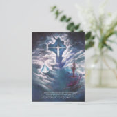 Kom op de hemelwolken, met gedicht op de rug aankondigingskaart (Staand voorkant)