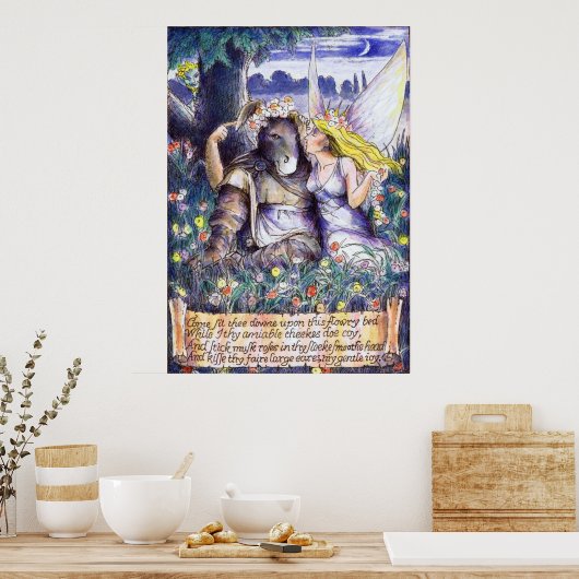 Kom op de onderkant van dit stroombed zitten poster (Keuken)
