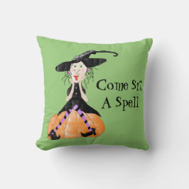 Kom op een spelletje heks Halloween Pillow Kussen