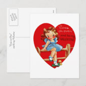 Kom op en word mijn Valentijn! Feestdagenkaart (Voorkant / Achterkant)