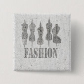 Kom op Fashionable  Dress Forms Vierkante Button 5,1 Cm (Voorkant)