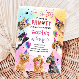 Kom op, ga zitten met de pootdieren Dog Birthday P Kaart