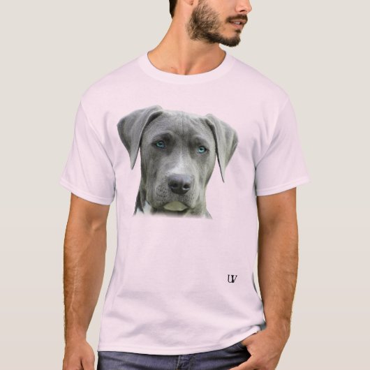 Kom op hond, het is blauw en grijs t-shirt (Voorkant)