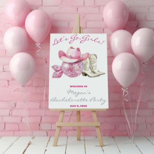 Kom op, meiden! Roze Disco, Country Bachelorette Poster