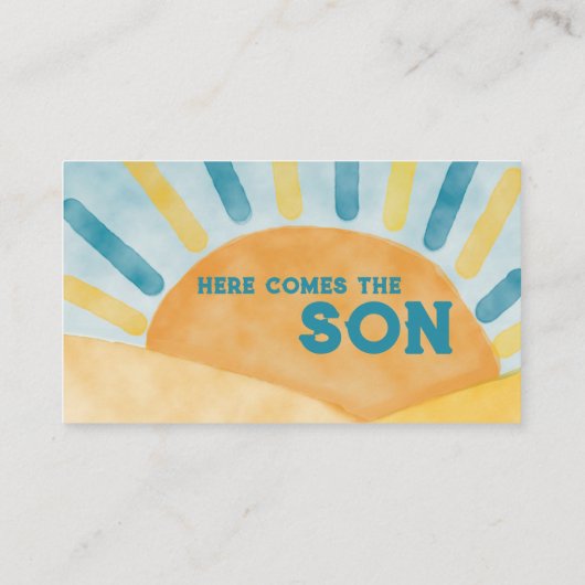 Kom op Son Blue Ray Sunshine Baby shower Diaper Ga Informatiekaartje (Achterkant)