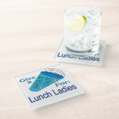 Kom op voor Lunch Dames Glazen Onderzetter (Schuin)