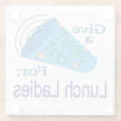 Kom op voor Lunch Dames Glazen Onderzetter (Achterkant)