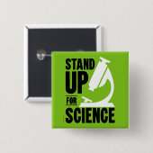 Kom op voor Science Microscope Vierkante Button 5,1 Cm (Voorkant /achterkant)