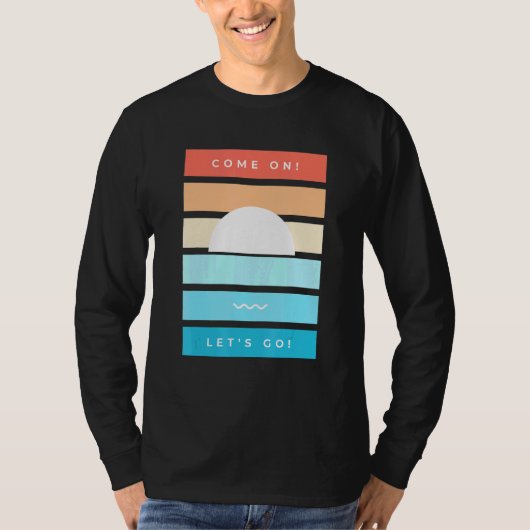 Kom op, we gaan met Happy Summer Vibes Sunset T-shirt (Voorkant)