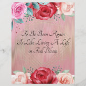 Kom opnieuw geboren worden Floral Waterverf Briefp (Voorkant)