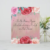 Kom opnieuw geboren worden Floral Waterverf Briefp (Staand voorkant)