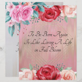 Kom opnieuw geboren worden Floral Waterverf Briefp (Voorkant / Achterkant)