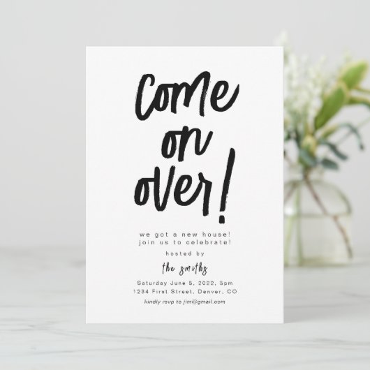 Kom over Housewarming Party Kaart (Staand voorkant)