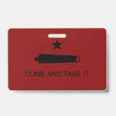 Kom & Pak het! Texas State slagvlag Badge (Achterkant)