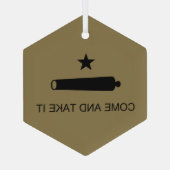 Kom & Pak het! Texas State slagvlag Glas Ornament (Achterkant)