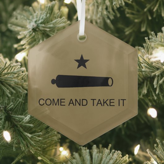 Kom & Pak het! Texas State slagvlag Glas Ornament (Insitu)