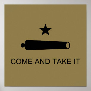 Kom & Pak het! Texas State slagvlag Poster