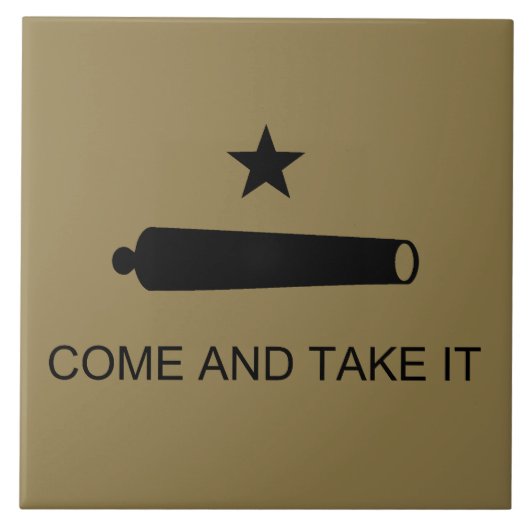 Kom & Pak het! Texas State slagvlag Tegeltje (Voorkant)