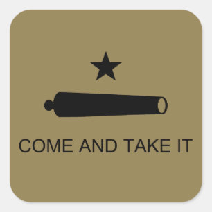Kom & Pak het! Texas State slagvlag Vierkante Sticker