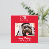 KOM! Pet Photo Holiday Card Feestdagenkaart (Staand voorkant)