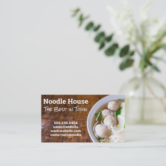 Kom Pho Ramen Noedels Visitekaartje (Staand voorkant)