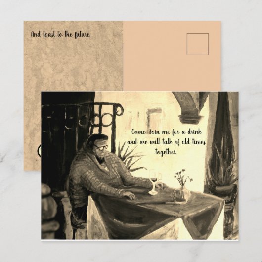 Kom, praten over vroeger uitnodiging (Voorkant / Achterkant)