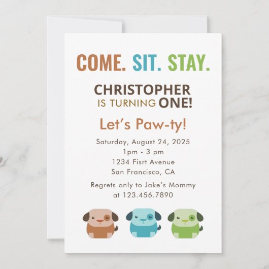 KOM Puppies op zaterdag Kaart (Voorkant)