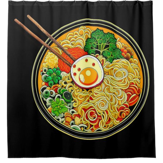 Kom Ramen Noedels Douchegordijn (Voorkant)