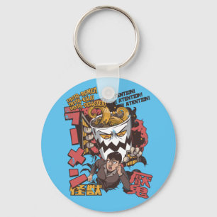 Kom Ramen Noodle Monster vangt Japanse meisje Sleutelhanger